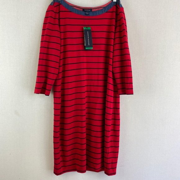 TOMMY HILFIGER Boatneck Striped Dress NWT - Picture 1 of 8